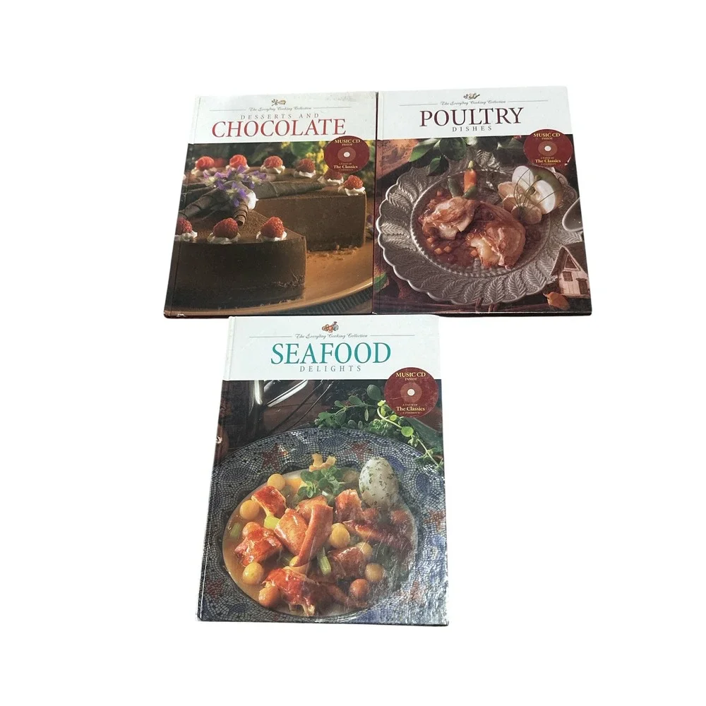 Everyday Cooking Collection 3 Book Lot Seafood, Poultry, And Desserts.